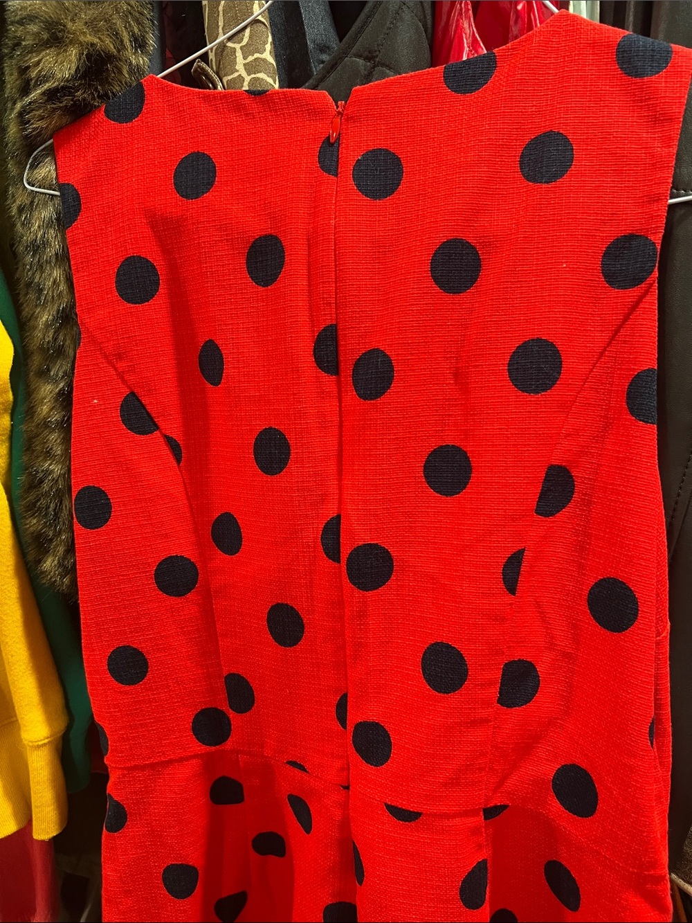 J. Crew Ladies Red Polka Dot Sleeveless Dress - Picture 6 of 6